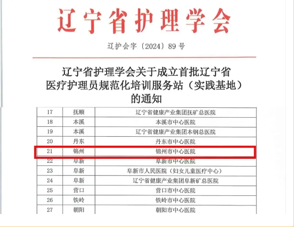 喜報(bào)！逐光前行，喜擷碩果！錦州市中心醫(yī)院獲首批遼寧省醫(yī)療護(hù)理員規(guī)范化培訓(xùn)服務(wù)站（護(hù)理實(shí)踐基地）